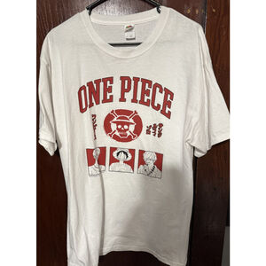 One Piece Anime Logo T-shirt Men's Size L White